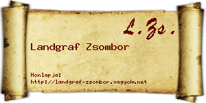 Landgraf Zsombor névjegykártya